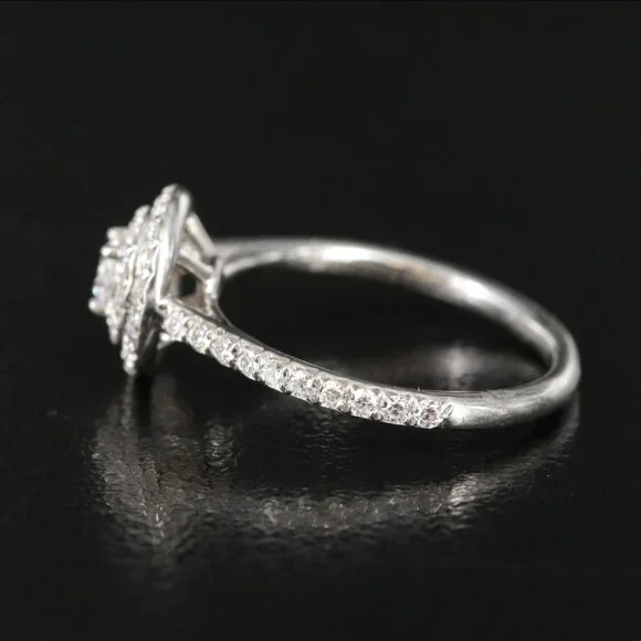 Tiffany & Co. Platinum Soleste Double Halo Diamond Ring - Picture 6 of 12
